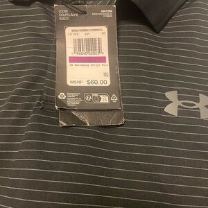 Under Armour Gray Pinstripe Polo